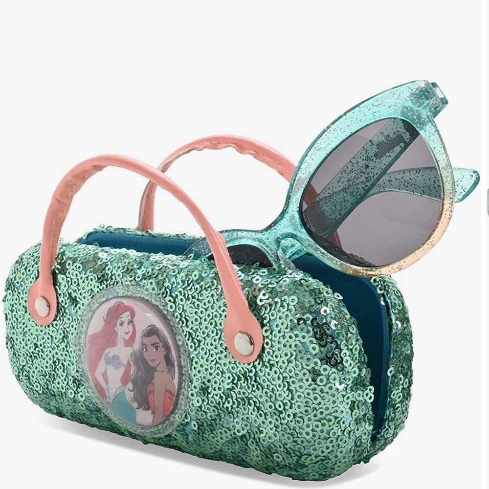 NWT Disney Princess Glitter Sunglasses & Case - Picture 4 of 7